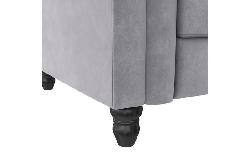 Sovesofa Felix 241x154x83 cm, Lys Grå, Velour - 241x154x83 cm, Lys Grå, Velour - Møbler - Sofaer - Sovesofaer