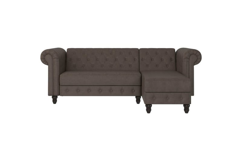 Sovesofa Felix 241x154x83 cm, Mørkebrun, Mikrofiber/Træ/Metal - 241x154x83 cm, Mørkebrun, Mikrofiber/Træ/Metal - Møbler - Sofaer - Sovesofaer