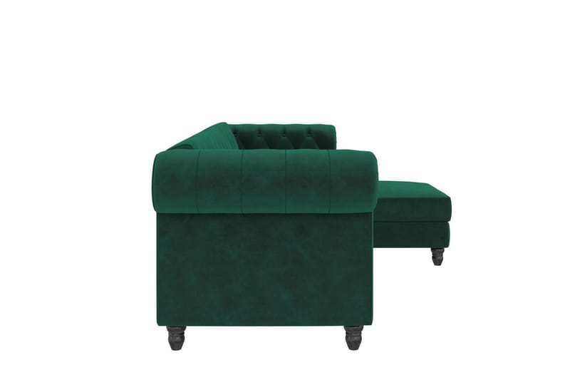 Sovesofa Felix 241x154x83 cm, Mørkegrøn, Velour - 241x154x83 cm, Mørkegrøn, Velour - Møbler - Sofaer - Sovesofaer