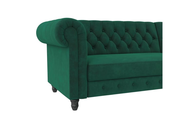 Sovesofa Felix 241x154x83 cm, Mørkegrøn, Velour - 241x154x83 cm, Mørkegrøn, Velour - Møbler - Sofaer - Sovesofaer