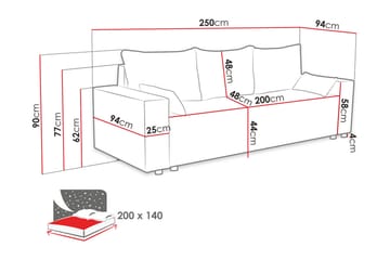 Sovesofa - Grå - Møbler - Sofaer - Sovesofaer
