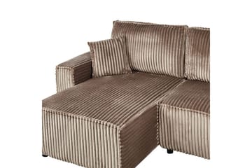 Sovesofa højrevendt Abacka - Brun, Sort - Møbler - Sofaer - Sovesofaer