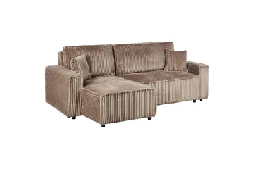 Sovesofa højrevendt Abacka - Brun, Sort - Møbler - Sofaer - Sovesofaer