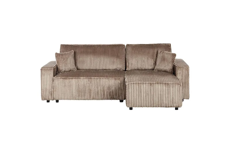 Sovesofa højrevendt Abacka - Brun, Sort - Møbler - Sofaer - Sovesofaer