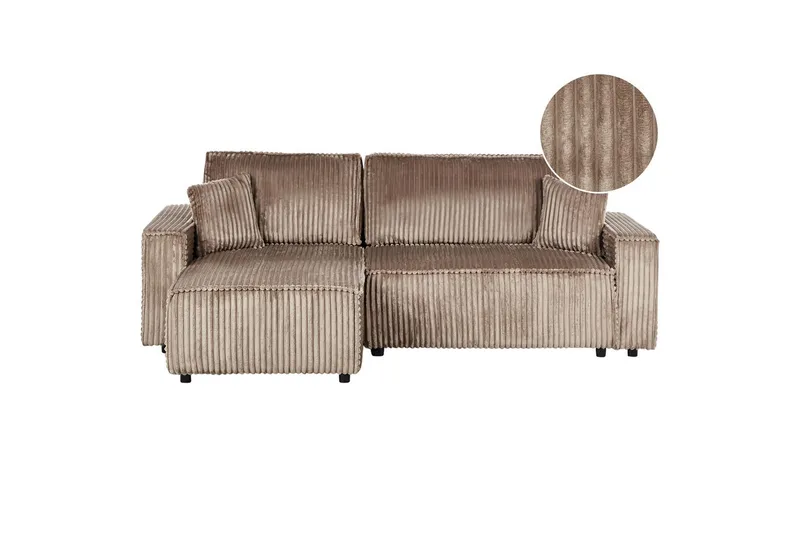 Sovesofa højrevendt Abacka - Brun, Sort - Møbler - Sofaer - Sovesofaer