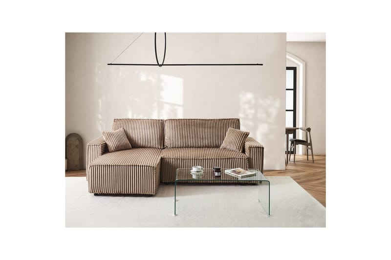 Sovesofa højrevendt Abacka - Brun, Sort - Møbler - Sofaer - Sovesofaer