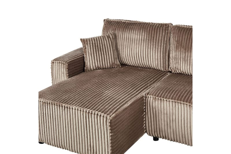 Sovesofa højrevendt Abacka - Brun, Sort - Møbler - Sofaer - Sovesofaer