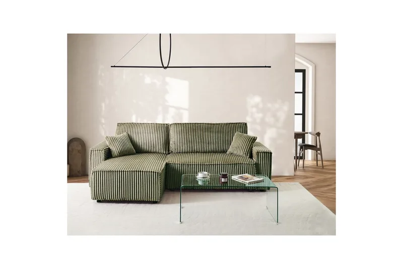Sovesofa højrevendt Abacka - Grøn, sort - Møbler - Sofaer - Sovesofaer