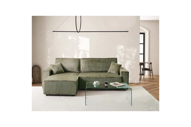 Sovesofa højrevendt Abacka - Grøn, sort - Møbler - Sofaer - Sovesofaer