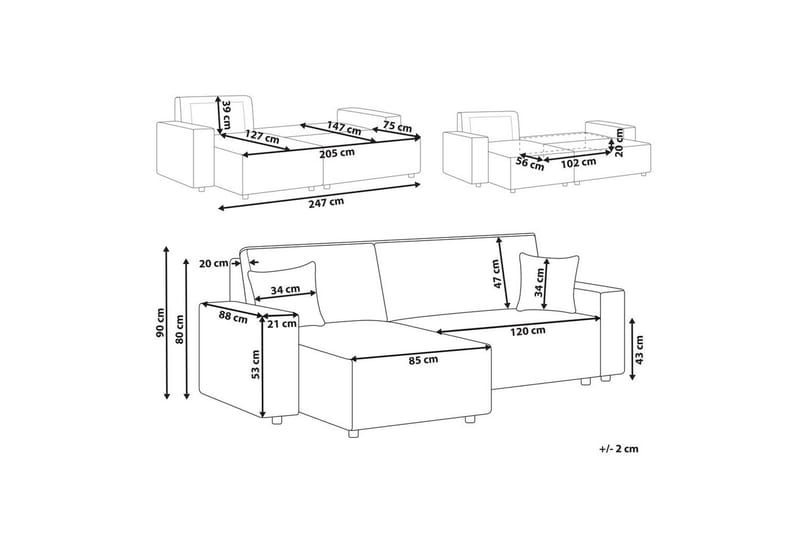 Sovesofa højrevendt Abacka - Grøn, sort - Møbler - Sofaer - Sovesofaer