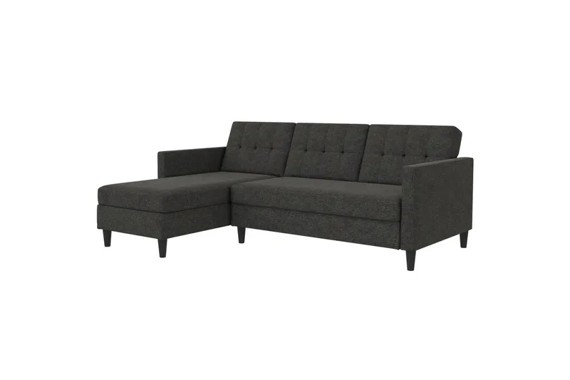 Sovesofa Hartford 213x153x82 cm, Antracit, Linnedstoflook (100% Polyester, 213x153x82 cm, Antracit, Linnedstoflook (100% Polyester