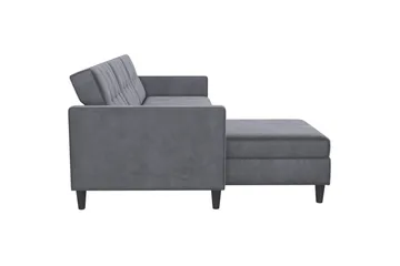 Sovesofa Hartford 213x153x82 cm, Antracit, Velour - 213x153x82 cm, Antracit, Velour - Møbler - Sofaer - Sovesofaer
