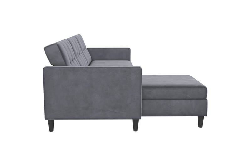 Sovesofa Hartford 213x153x82 cm, Antracit, Velour - 213x153x82 cm, Antracit, Velour - Møbler - Sofaer - Sovesofaer