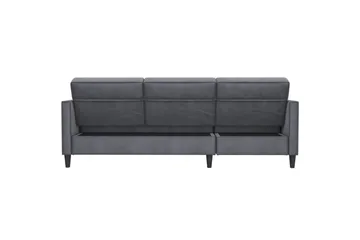 Sovesofa Hartford 213x153x82 cm, Antracit, Velour - 213x153x82 cm, Antracit, Velour - Møbler - Sofaer - Sovesofaer