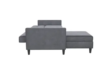 Sovesofa Hartford 213x153x82 cm, Antracit, Velour - 213x153x82 cm, Antracit, Velour - Møbler - Sofaer - Sovesofaer