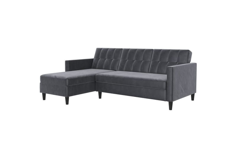 Sovesofa Hartford 213x153x82 cm, Antracit, Velour, 213x153x82 cm, Antracit, Velour