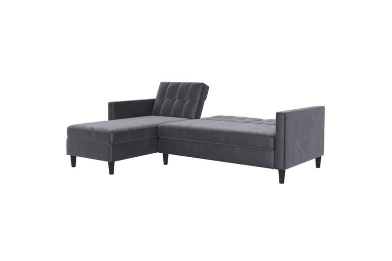 Sovesofa Hartford 213x153x82 cm, Antracit, Velour - 213x153x82 cm, Antracit, Velour - Møbler - Sofaer - Sovesofaer