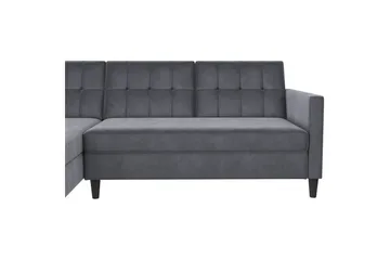 Sovesofa Hartford 213x153x82 cm, Antracit, Velour - 213x153x82 cm, Antracit, Velour - Møbler - Sofaer - Sovesofaer
