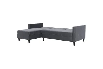 Sovesofa Hartford 213x153x82 cm, Antracit, Velour - 213x153x82 cm, Antracit, Velour - Møbler - Sofaer - Sovesofaer