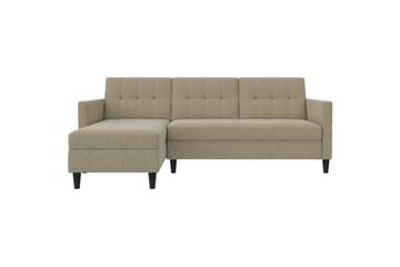 Sovesofa Hartford 213x153x82 cm, Cappuccino, Linnedstoflook (100% Polyester - 213x153x82 cm, Cappuccino, Linnedstoflook (100% Polyester - Møbler - Sofaer - Sovesofaer