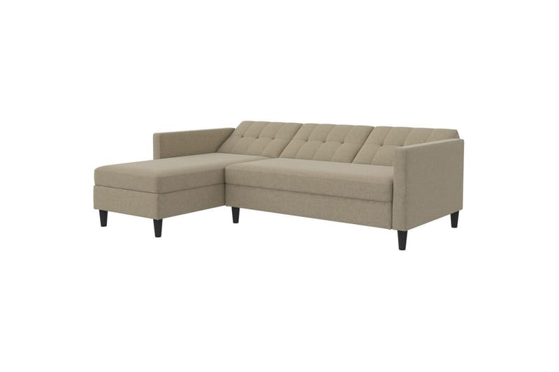 Sovesofa Hartford 213x153x82 cm, Cappuccino, Linnedstoflook (100% Polyester - 213x153x82 cm, Cappuccino, Linnedstoflook (100% Polyester - Møbler - Sofaer - Sovesofaer
