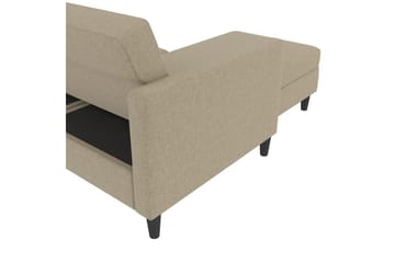 Sovesofa Hartford 213x153x82 cm, Cappuccino, Linnedstoflook (100% Polyester - 213x153x82 cm, Cappuccino, Linnedstoflook (100% Polyester - Møbler - Sofaer - Sovesofaer