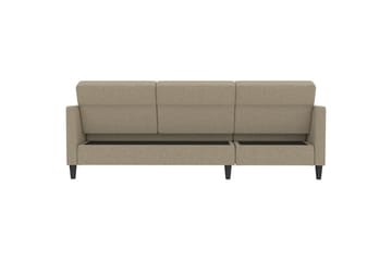 Sovesofa Hartford 213x153x82 cm, Cappuccino, Linnedstoflook (100% Polyester - 213x153x82 cm, Cappuccino, Linnedstoflook (100% Polyester - Møbler - Sofaer - Sovesofaer