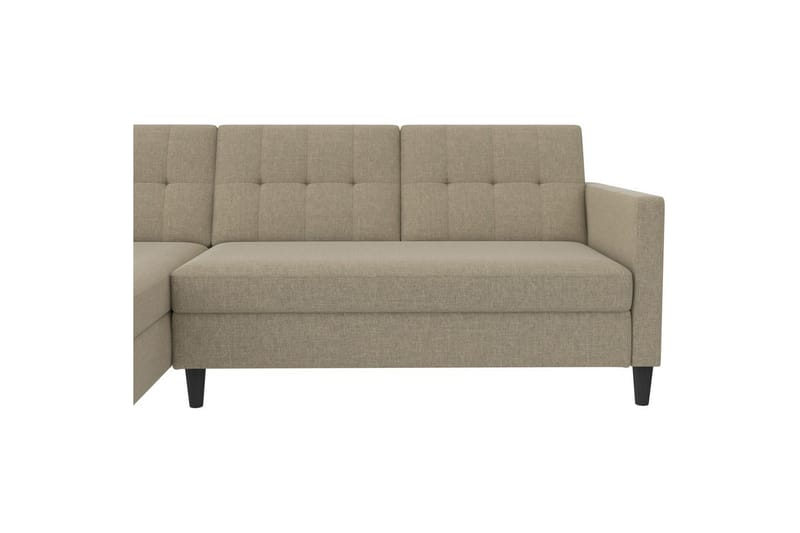 Sovesofa Hartford 213x153x82 cm, Cappuccino, Linnedstoflook (100% Polyester - 213x153x82 cm, Cappuccino, Linnedstoflook (100% Polyester - Møbler - Sofaer - Sovesofaer