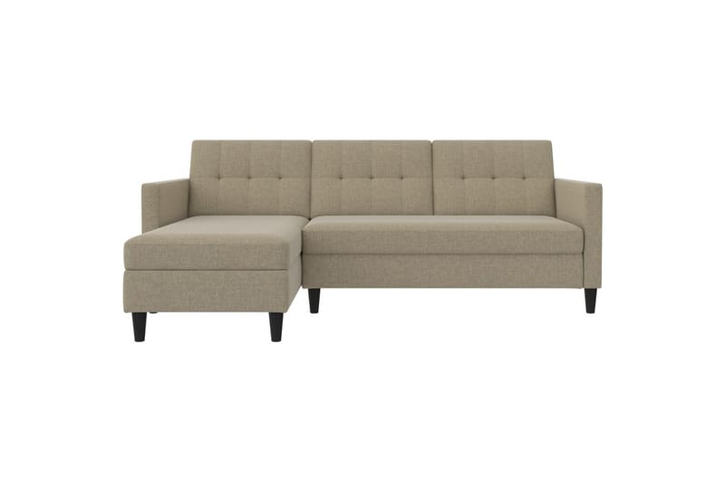 Sovesofa Hartford 213x153x82 cm, Cappuccino, Linnedstoflook (100% Polyester - 213x153x82 cm, Cappuccino, Linnedstoflook (100% Polyester - Møbler - Sofaer - Sovesofaer