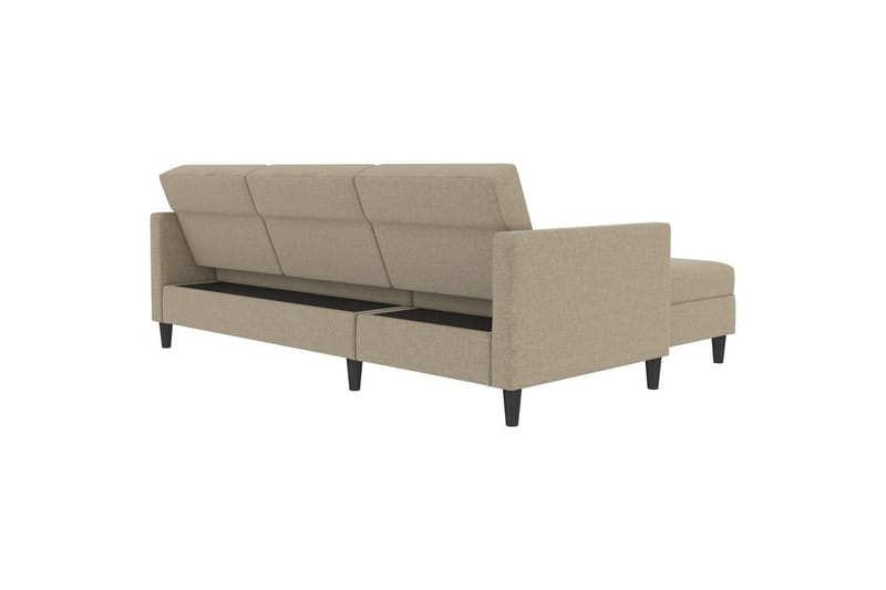Sovesofa Hartford 213x153x82 cm, Cappuccino, Linnedstoflook (100% Polyester - 213x153x82 cm, Cappuccino, Linnedstoflook (100% Polyester - Møbler - Sofaer - Sovesofaer