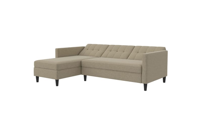 Sovesofa Hartford 213x153x82 cm, Cappuccino, Linnedstoflook (100% Polyester - 213x153x82 cm, Cappuccino, Linnedstoflook (100% Polyester - Møbler - Sofaer - Sovesofaer