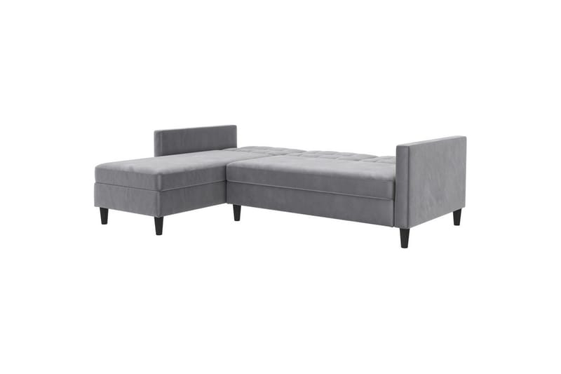Sovesofa Hartford 213x153x82 cm, Grå, Velour - 213x153x82 cm, Grå, Velour - Møbler - Sofaer - Sovesofaer