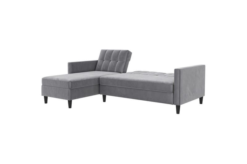 Sovesofa Hartford 213x153x82 cm, Grå, Velour - 213x153x82 cm, Grå, Velour - Møbler - Sofaer - Sovesofaer