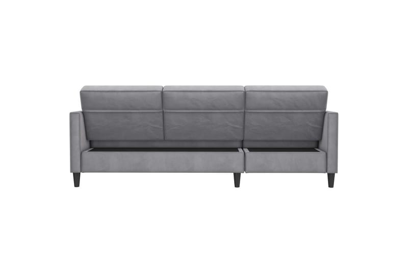 Sovesofa Hartford 213x153x82 cm, Grå, Velour - 213x153x82 cm, Grå, Velour - Møbler - Sofaer - Sovesofaer