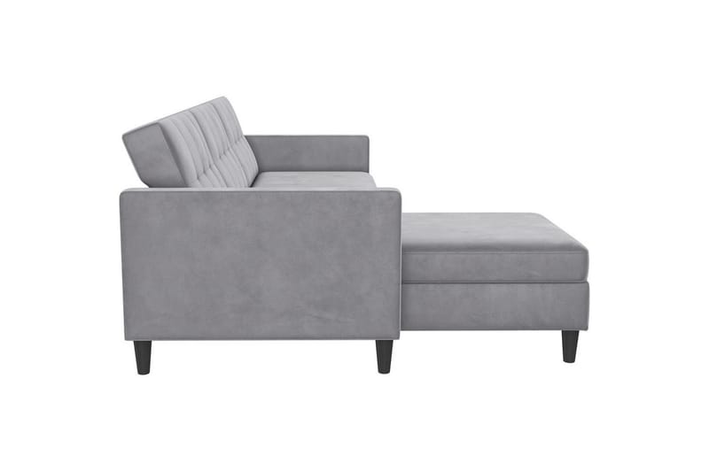 Sovesofa Hartford 213x153x82 cm, Grå, Velour - 213x153x82 cm, Grå, Velour - Møbler - Sofaer - Sovesofaer