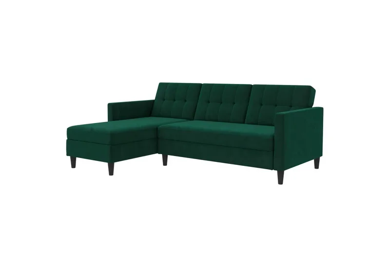 Sovesofa Hartford 213x153x82 cm, Grøn, Velour, 213x153x82 cm, Grøn, Velour
