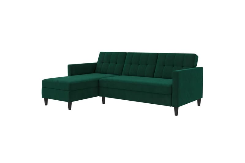 Sovesofa Hartford 213x153x82 cm, Grøn, Velour - 213x153x82 cm, Grøn, Velour - Møbler - Sofaer - Sovesofaer