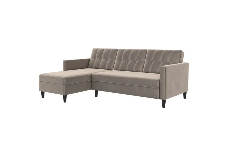 Sovesofa Hartford 213x153x82 cm, Taupe, Velour - 213x153x82 cm, Taupe, Velour - Møbler - Sofaer - Sovesofaer