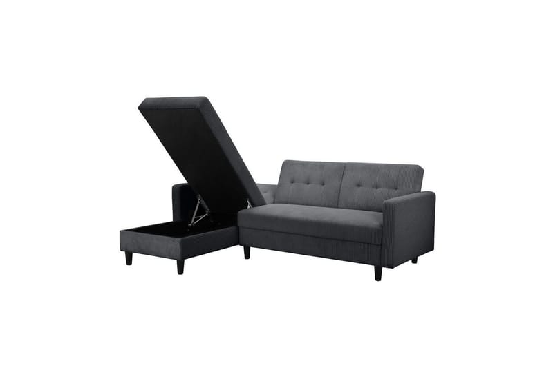 Sovesofa Hartford II 213x153x82 cm, Antracit - 213x153x82 cm, Antracit - Møbler - Sofaer - Sovesofaer