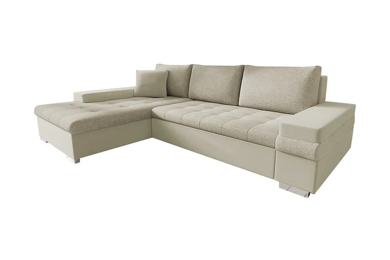 Sovesofa med chaiselong - Beige - Møbler - Sofaer - Sovesofaer