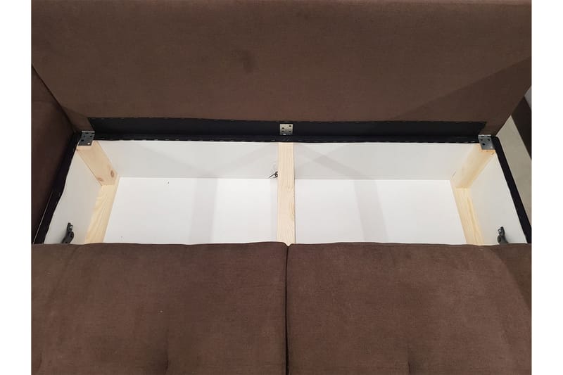Sovesofa med chaiselong - Brun - Møbler - Sofaer - Sovesofaer
