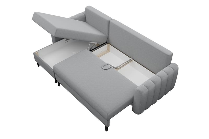 Sovesofa med chaiselong - Grå - Møbler - Sofaer - Sovesofaer