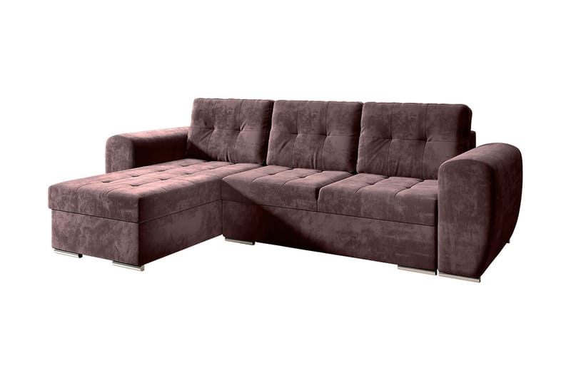 Sovesofa med chaiselong - Lilla - Sovesofaer - Sovesofa chaiselong - Velour sofaer