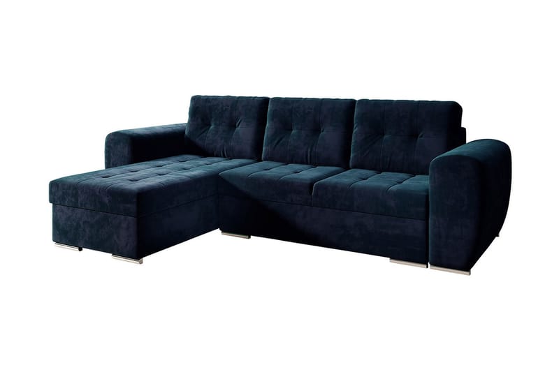 Sovesofa med chaiselong - Sort - Møbler - Sofaer - Sovesofaer