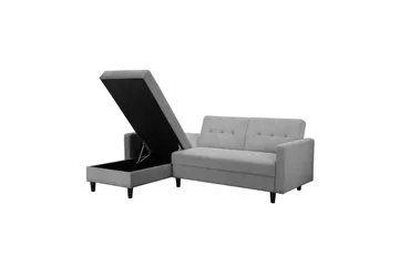 Sovesofa med enkeltdiwan uden chaiselong Loft24 Sovesofa Hartford II 213x153x82 cm, grå Grå - Møbler - Sofaer - Sovesofaer