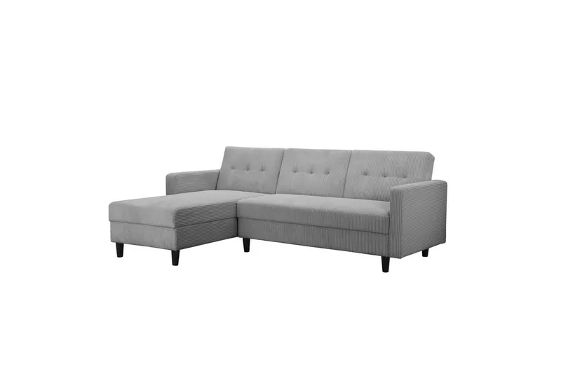 Sovesofa med enkeltdiwan uden chaiselong Loft24 Sovesofa Hartford II 213x153x82 cm, grå Grå, undefined