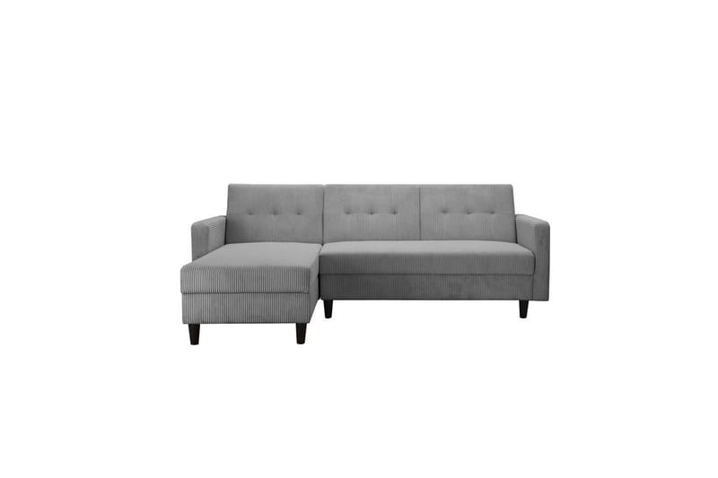 Sovesofa med enkeltdiwan uden chaiselong Loft24 Sovesofa Hartford II 213x153x82 cm, grå Grå - Møbler - Sofaer - Sovesofaer