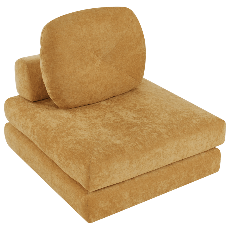 Sovesofa Olden - Sennepsgul - Møbler - Sofaer - Sovesofaer - Fremadvendt sovesofa