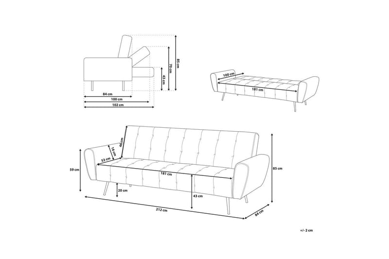 Sovesofa Selnes - Beige, kobber - Møbler - Sofaer - Sovesofaer
