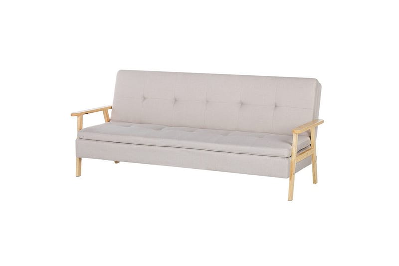 Sovesofa Tjorn - Beige, lyst træ, Beige, Lys Træ, 185x110 cm - Møbler - Sofaer - Sovesofaer